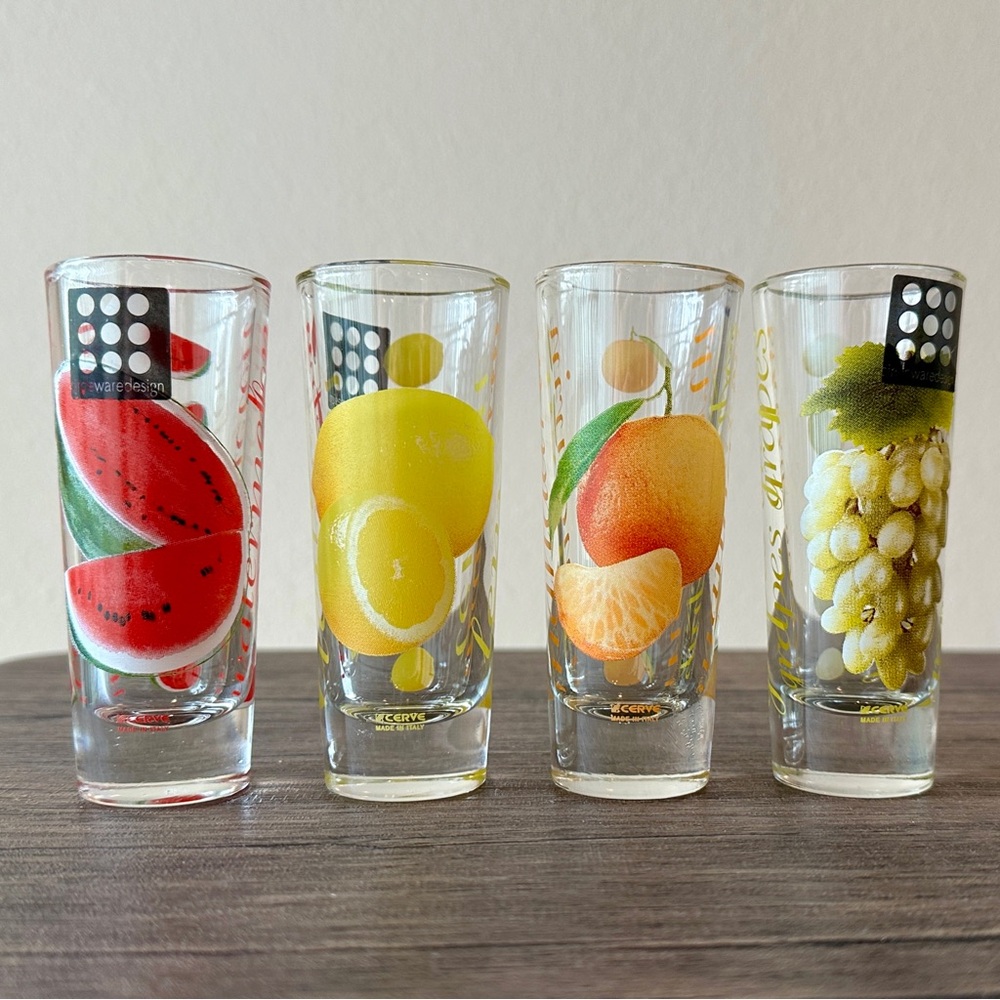 Circle Wear Design Double Shot Glasses Fruit Pattern CERVE